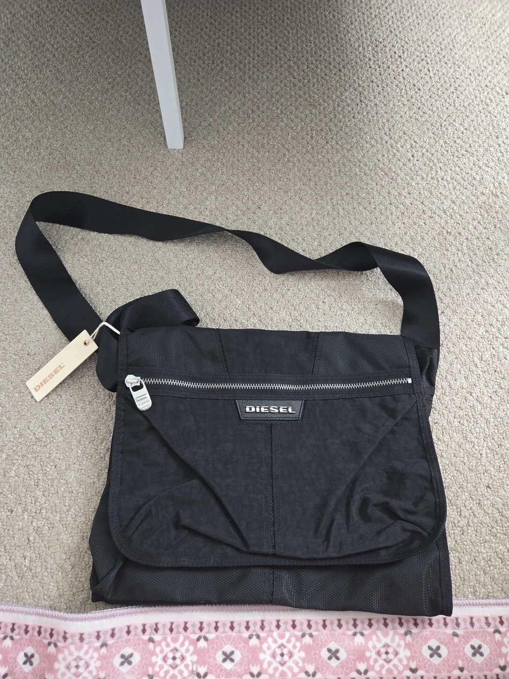 Vintage DIESEL Black Crossbody Messenger Bag
